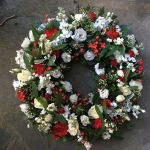 Red & White Mixed Flower Wreath